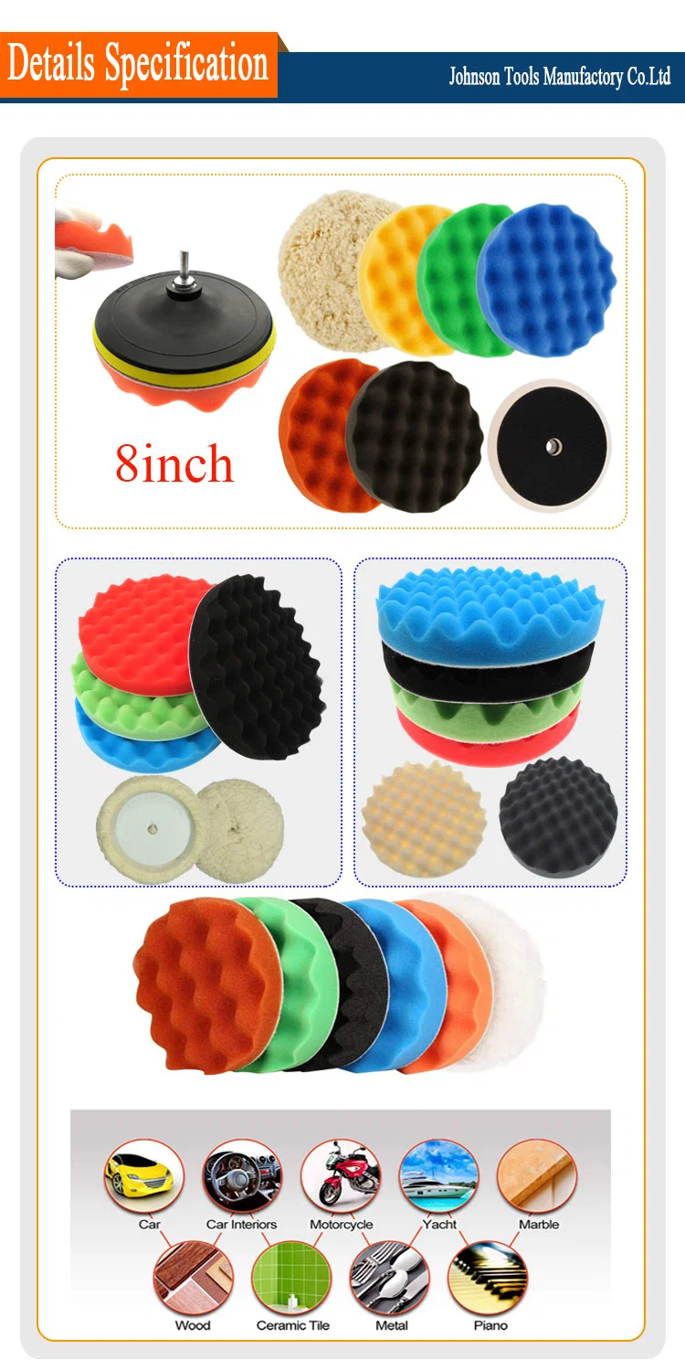 Factory Direct High Quality 8 Inch Sponge Scouring Pad Kit for Bathtub/Sink/Car