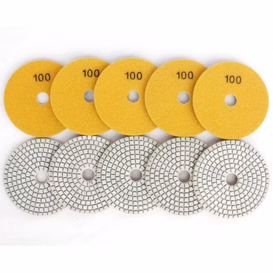 Tampons de polissage à sec flexibles diamant 4 pouces pour marbre granit