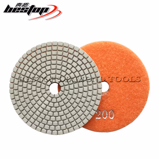 Tampon de polissage abrasif humide/sec de diamant Flexible de pierre de Quartz de marbre de granit de 4 pouces 100mm